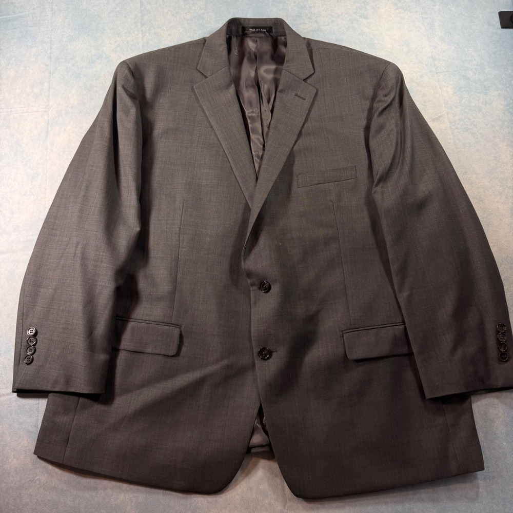 Lauren Ralph Lauren Suit Jacket Mens 50R Grey Wool Blend 2-Button Blazer 3062